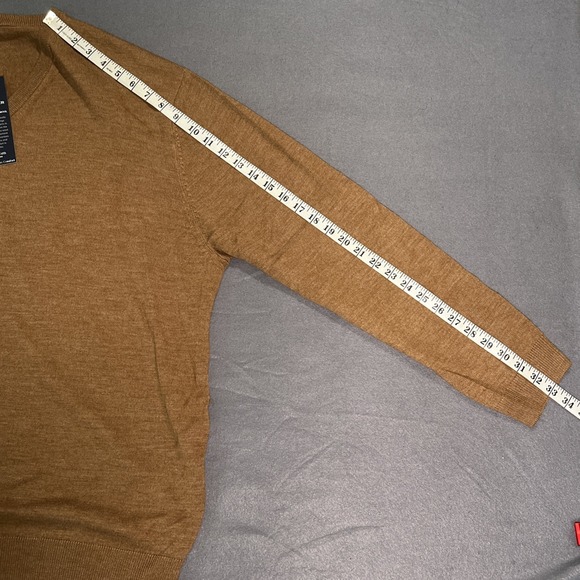 Hart Schaffner‎ Marx Extra Fine Merino Wool Pullover Men's XXL Camel Heather - Picture 10 of 11